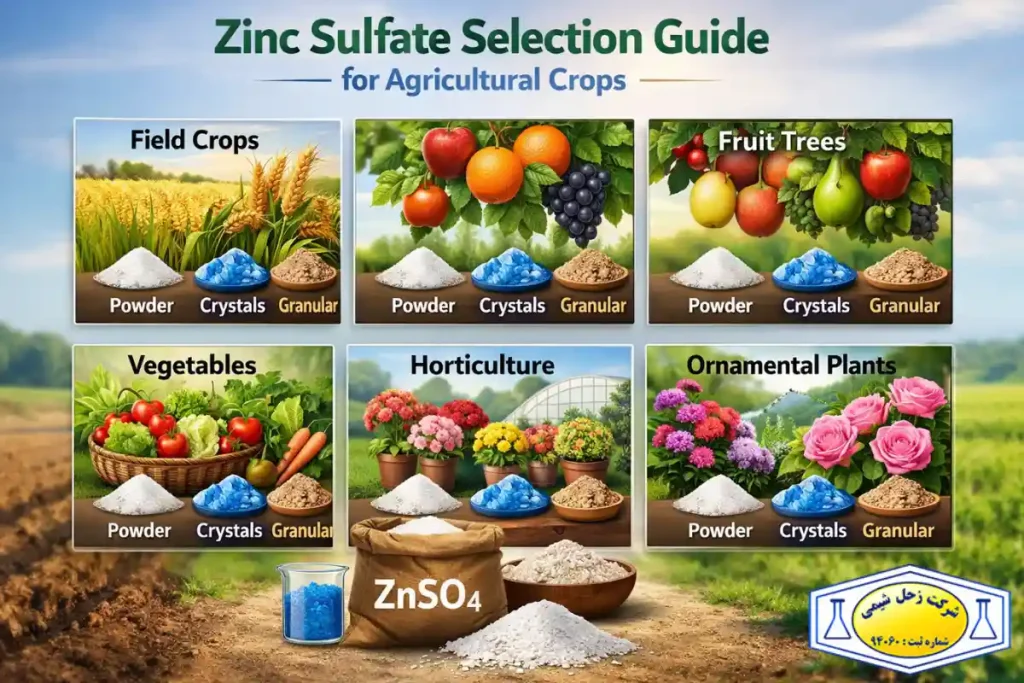 سولفات روی مناسب برای محصولات کشاورزی مختلف